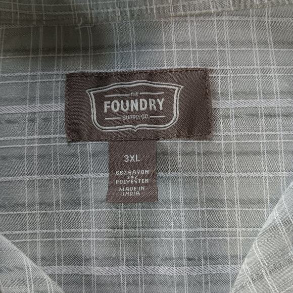 Foundry Plaid Short Sleeve Button Up Shirt 3XL - Picture 2 of 7